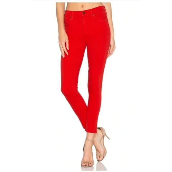 AGOLDE Sophie Jeans Sz 25 Burnt Orange‎ High Rise Skinny Ankle Colorful Unique - Picture 1 of 16